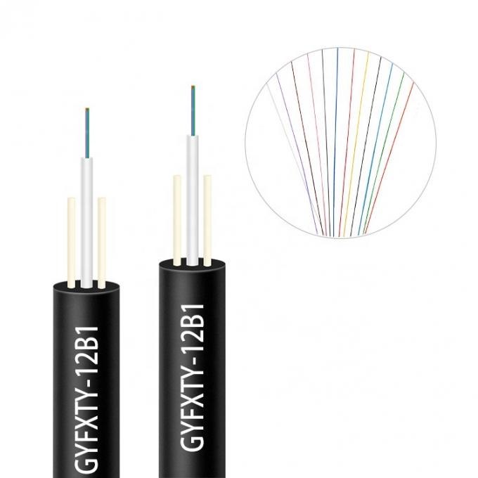 GYFXTY todo o membro de força fraco central 1 do tubo FRP dos cabos de fibra ótica impermeáveis exteriores dielétricos