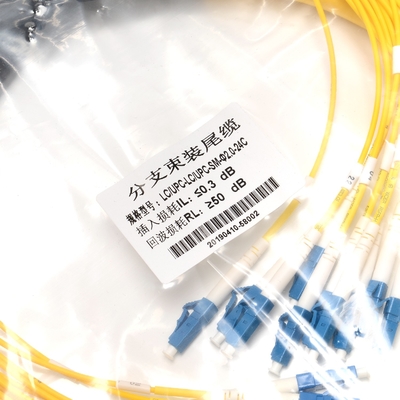 24 cabos de remendo da fibra ótica do núcleo, manutenção programada Lc-Lc da ligação em ponte da fibra do único modo