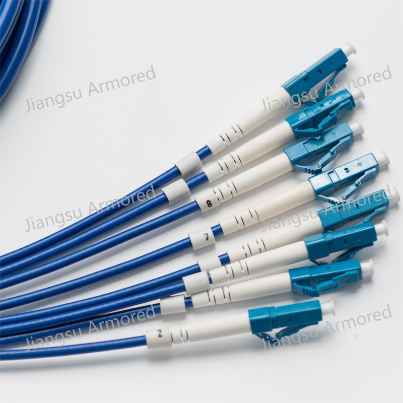 8 Core Armored Patch Cord 10m SC LC 6.5mm Blue  LSZH   Patch Jumper