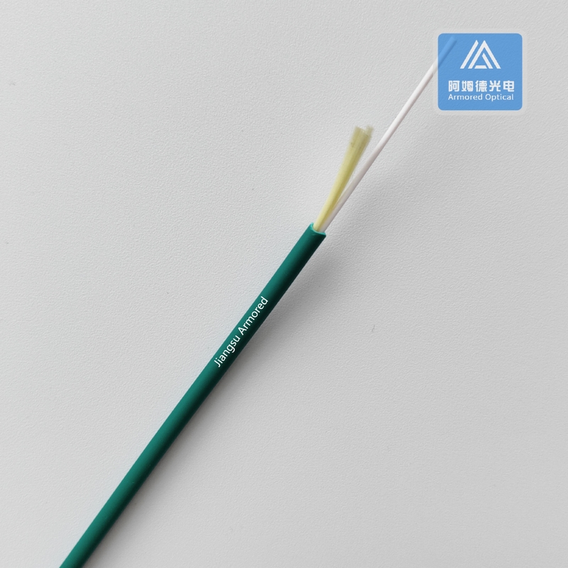 Simplex Indoor Outdoor Single Mode Fiber  Optical Cable 3.0mm Green