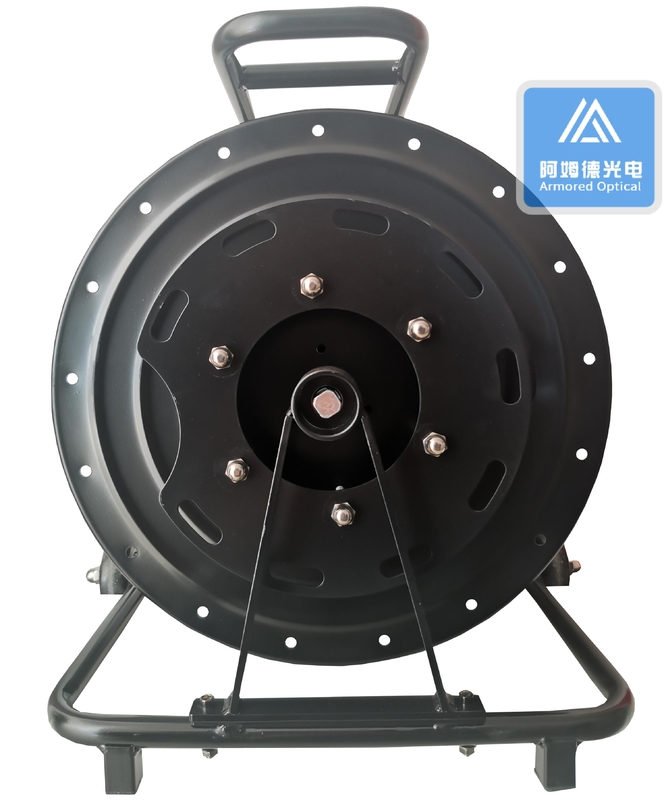 Metallic Cable Reel Spool Black Tactical Fiber Cable Reel Emergency Repair Outdoor